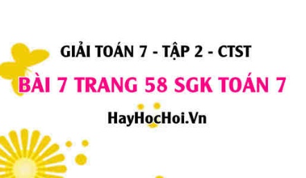 Giải bài 7 trang 58 Toán 7 tập 2 SGK Chân trời sáng tạo